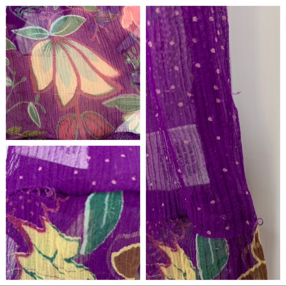 Urban Outfitters Kimchi & Blue Sheer Silk Floral Sleeveless V-Neck Tunic Blouse - Picture 10 of 16